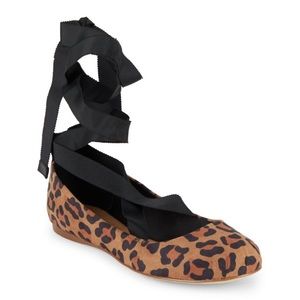 BCBGeneration Leopard Lace-Up Flats